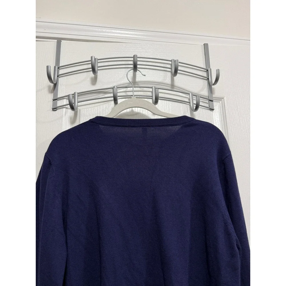 MLANM‎ Womens Navy Blue Crew Neck Long Sleeve Sweater Knit Top XL soft classic